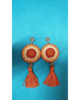 Happy Threads Crochet Earrings-Orange